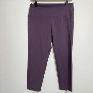 Zyia Active Wine/Purple Pocket Brilliant Hi-Rise Capri 20" Leggings Size 16-18